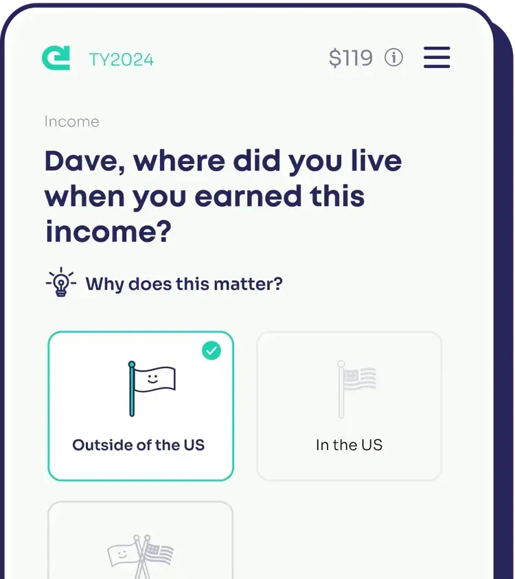 A question asked when filing your tax report