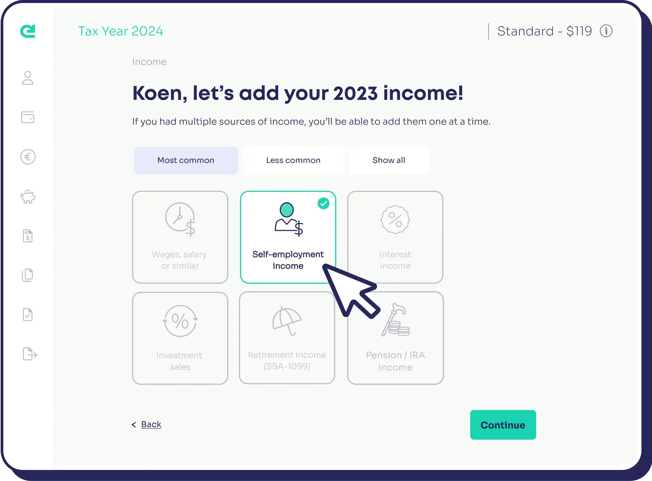 Follow our easy-to-understand questionnaire